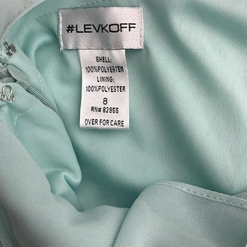 Levkoff Mint High Neckline Sleeveless Maxi Dress / Gown Size 8